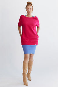 Fuchsia Lana Sweatshirt Tunic and Blue Pima L&L Racerback Dress 