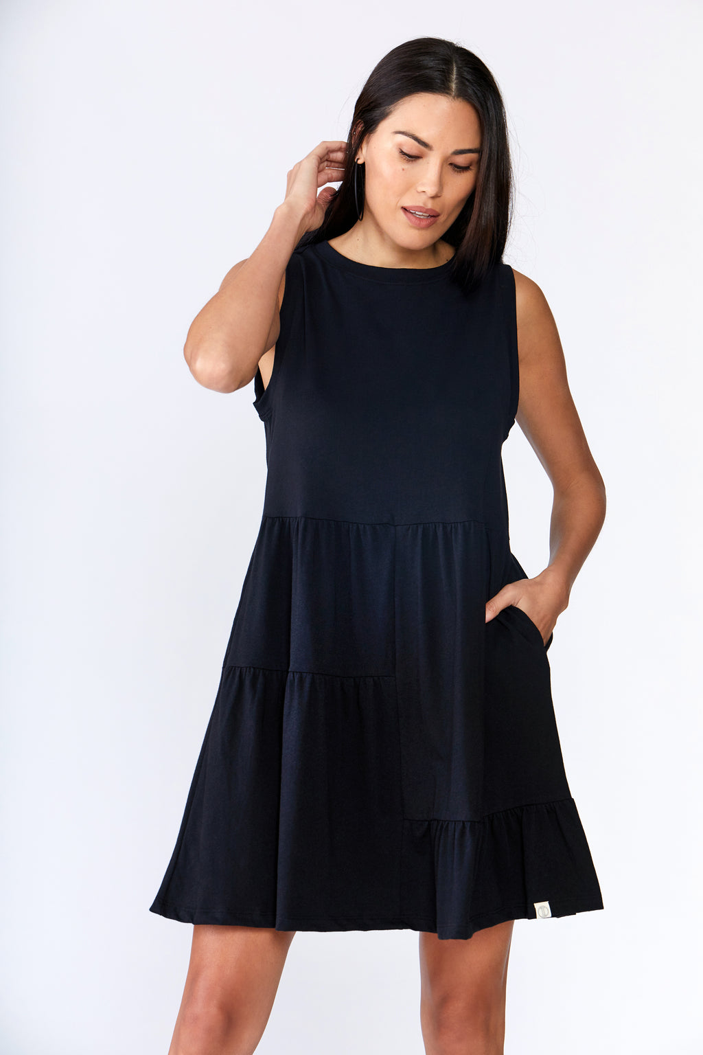 Josephine Tiered Dress - Cotton Swing Dress with Pockets – LOVETRUST